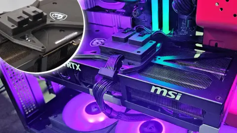 Eine GeForce RTX 5090-Grafikkarte verfügt über zwei zusätzliche 8-polige PCIe-Stromanschlüsse – Die Temperatur der Kabel ist gesunken