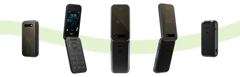 Ein Mobiltelefon mit Drucktasten, das über eine KI-Hilfsfunktion für Senioren verfügt
