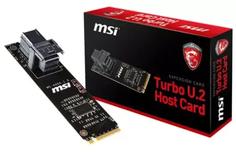 Az MSI Turbo U.2-es adapterkártyával jelentkezik