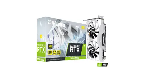 Fehér GeForce RTX 2060 Super Zotac-módra