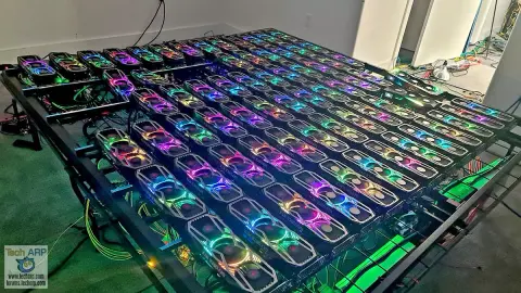 Kriptovaluta-bányászat 78 darab GeForce RTX 3080-assal