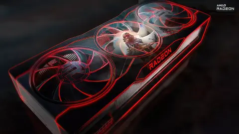 Vázlaton a Radeon RX 7000-es sorozat csúcsmodelljének NYÁK lapja