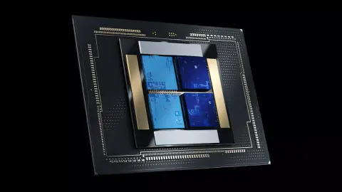 Fotókon az Intel egyik Granite Rapids sorozatú szerverprocesszora és az LGA-7529-es CPU foglalat