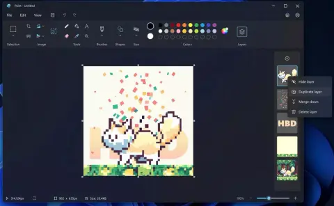 Nagyot fejlődik az MS Paint: Jönnek a rétegek, a háttér-eltávolítás és a transzparens PNG fájlok támogatása