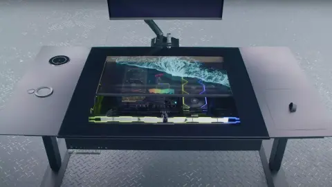 Áttetsző OLED panellel érkezik a Lian Li álló számítógépasztalként funkcionáló PC háza