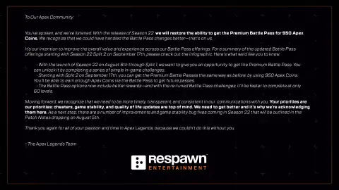 Visszatáncolt az EA, megmenekül az Apex Battle Pass
