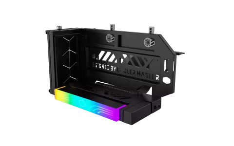 A Cooler Master RGB LED fényben úszó újdonságával vertikálisan rögzíthetjük a videokártyát egy normál számítógépházba is