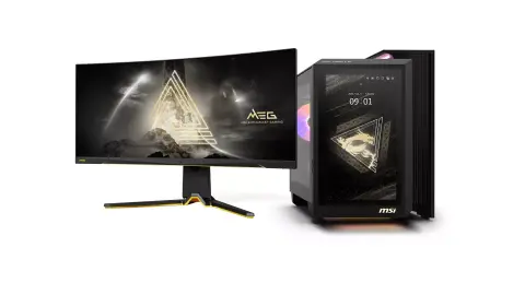 PC-ul MSI Vision X AI vine cu un ecran tactil frontal de 13 inci, care poate funcționa și ca monitor secundar