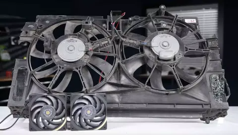Extrém folyadékhűtés az új Threadripper CPU mellé: BMW M4 hűtőradiátorból és Toyota Highlander hűtőventilátorokból