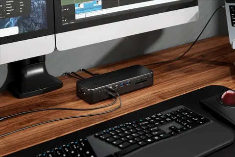19 portot kínál a Kensington Thunderbolt 5-ös dokkolója – Compact Flash slot, M.2 slot és Copilot gomb is van rajta