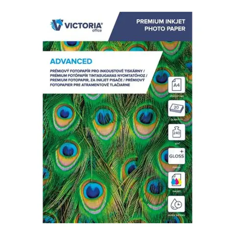 VICTORIA "Premium" magasfényű fotópapír A4 240gr 2880 dpi