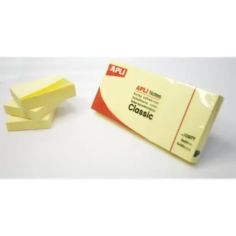 APLI Self-adhesive notepad 3x100 sheets Yellow 40 x 50 mm