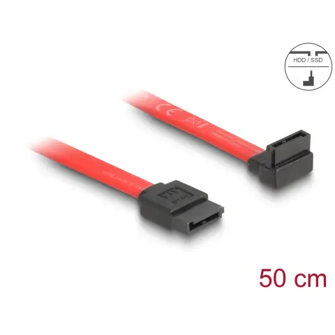 DELOCK SATA Összekötő Piros 50cm 84220