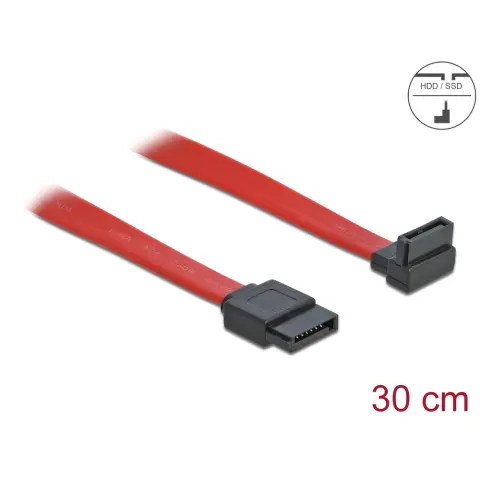 DELOCK SATA Összekötő Piros 30cm 84249