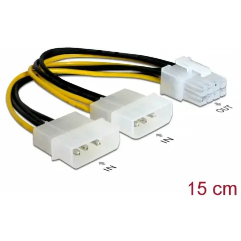 DELOCK PCI Express Molex Adapter Black 15cm 82397