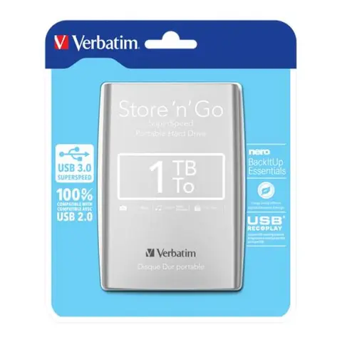 VERBATIM Store n Go 1TB 2.5" USB 3.0 Ezüst 53032