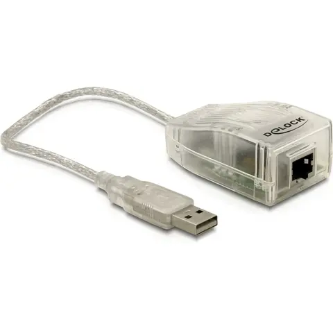 DELOCK 61147 USB UTP Convertor 30cm 100Mbps transparent