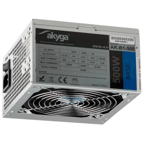AKYGA AKB1_500 500W 80 Plus White tápegység