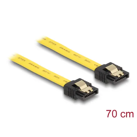 DELOCK SATA Összekötő Sárga 70cm 82813