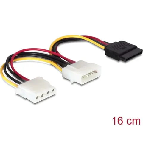DELOCK SATA alimentare Molex adaptor negru-alb 20cm 60103