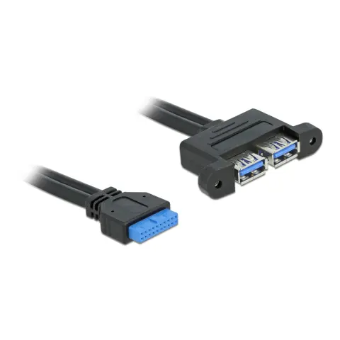 DELOCK USB 3.0 Pin header Összekötő Fekete 45cm 82941