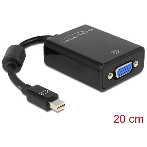 DELOCK miniDisplayPort VGA/D-Sub Átalakító Fekete 11cm 65256