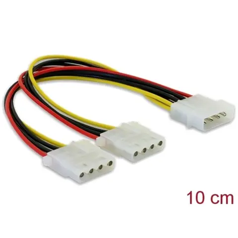 DELOCK Molex + 4pin Splitter Black 11cm 82100