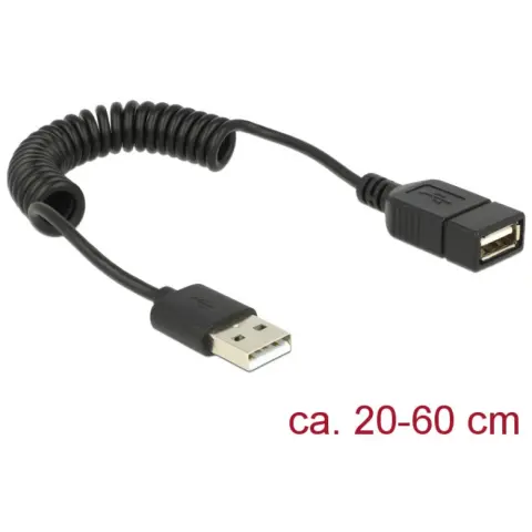 DELOCK USB Hosszabbító Fekete 60cm 83163
