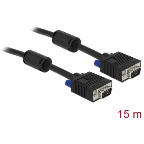 DELOCK VGA/D-Sub Összekötő Fekete 15m 82561