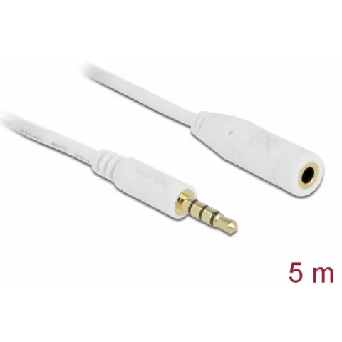 DELOCK Jack Extension cord White 5m 84484
