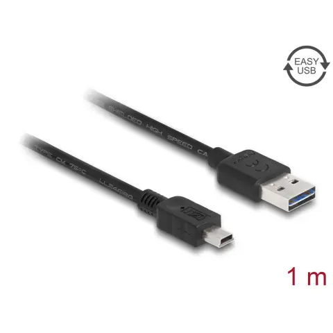DELOCK USB Mini USB Átalakító Fekete 1m 83362