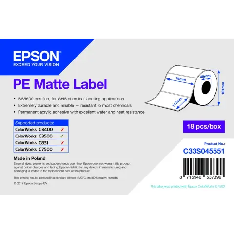 EPSON S045532 címketekercs 102mm x 76mm (440 címke)