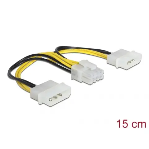 DELOCK EPS 8 pin Molex Power Cable White 15cm 83410