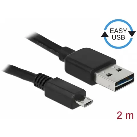 DELOCK USB Micro USB Átalakító Fekete 2m 83367