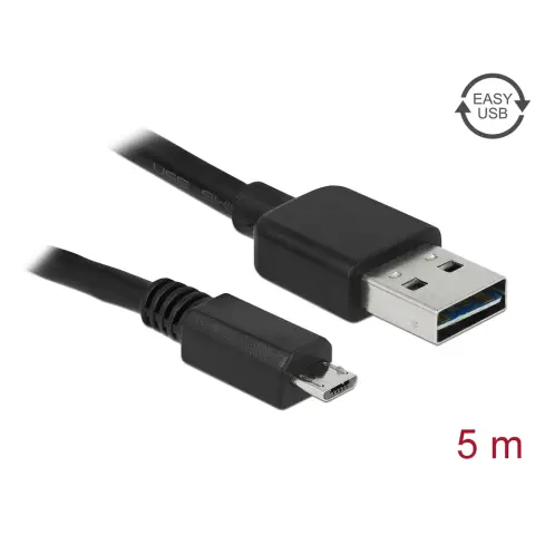 DELOCK USB Micro USB Átalakító Fekete 5m 83369