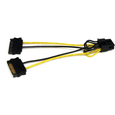 STARTECH PCI Express 8 pin SATA Power Splitter Black 15cm SATPCIEX8ADP