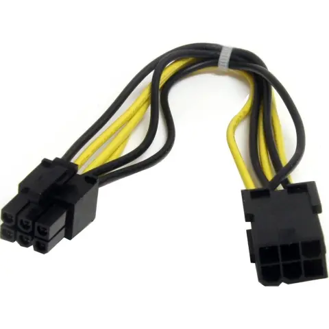STARTECH PCI Express 6 pin Extension Cable Black 20cm PCIEPOWEXT