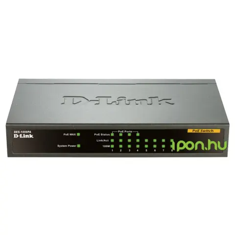 D-LINK DES-1008PA 8-Port Fast Ethernet PoE Unmanaged Desktop Switch