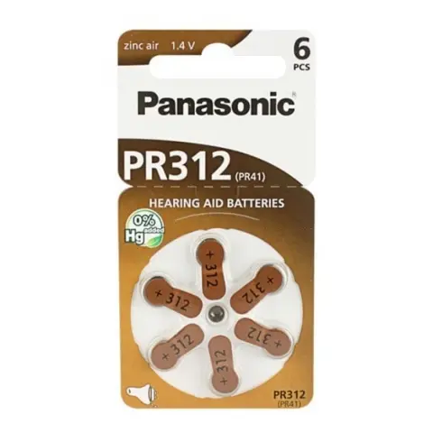 PANASONIC PR312 hallókészülék elem 6db