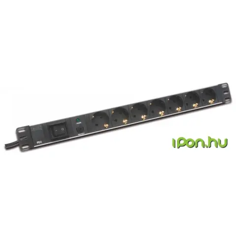 DIGITUS Aluminum outlet strip with overload protection 7 outlets