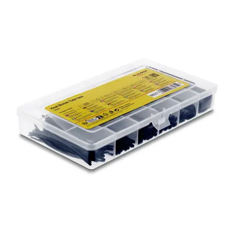 DELOCK Zsugorcső Fekete 10cm 86271