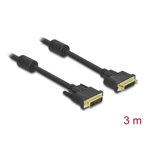 DELOCK DVI-I Hosszabbító Fekete 3m 83108