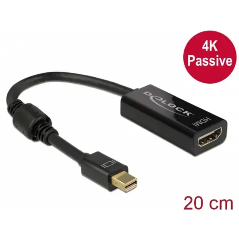 DELOCK Mini DisplayPort HDMI Átalakító Fekete 20cm 62613