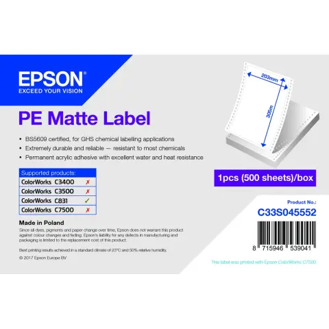EPSON Multipurpose Label 203mm x 305mm 500db