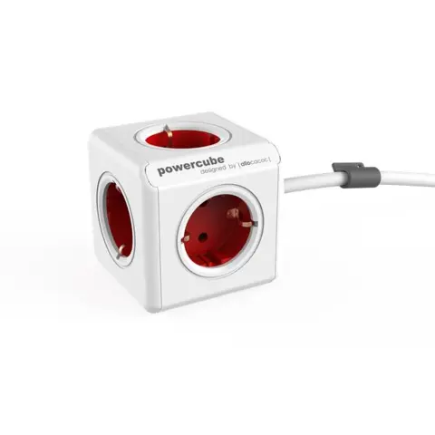 ALLOCACOC PowerCube 5 outlet distributor 1.5m white-red