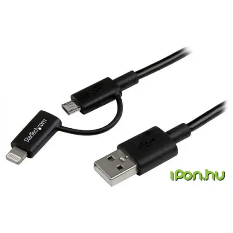 STARTECH USB Lightning și Micro USB Convertor Negru 1m LTUB1MBK