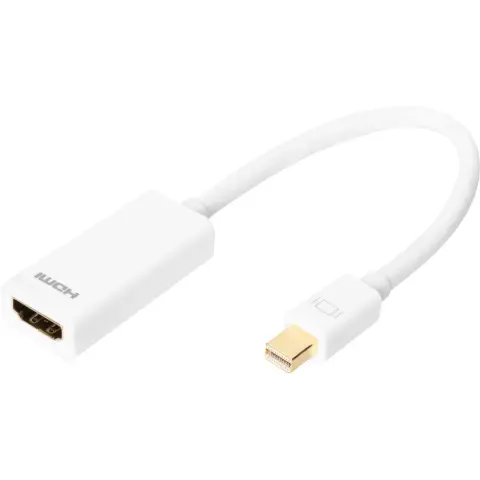 DIGITUS Mini DisplayPort HDMI Átalakító Fehér 15cm AK-340404-001-W