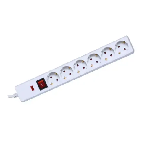 SOMOGYI ELECTRONIC NVT 06K/WH Supratensiune protejat de reţea splitter cu comutator 6 priză 1.5 m
