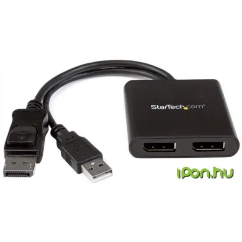 STARTECH DisplayPort Elosztó Fekete 10cm MSTDP122DP