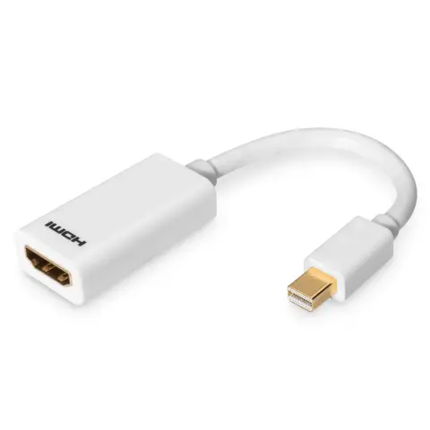DIGITUS Mini DisplayPort HDMI Átalakító Fehér 15cm AK-340411-001-W